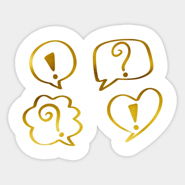 Speech bubbles with symbol question and exclamation mark Sticker by PlantsAndCats